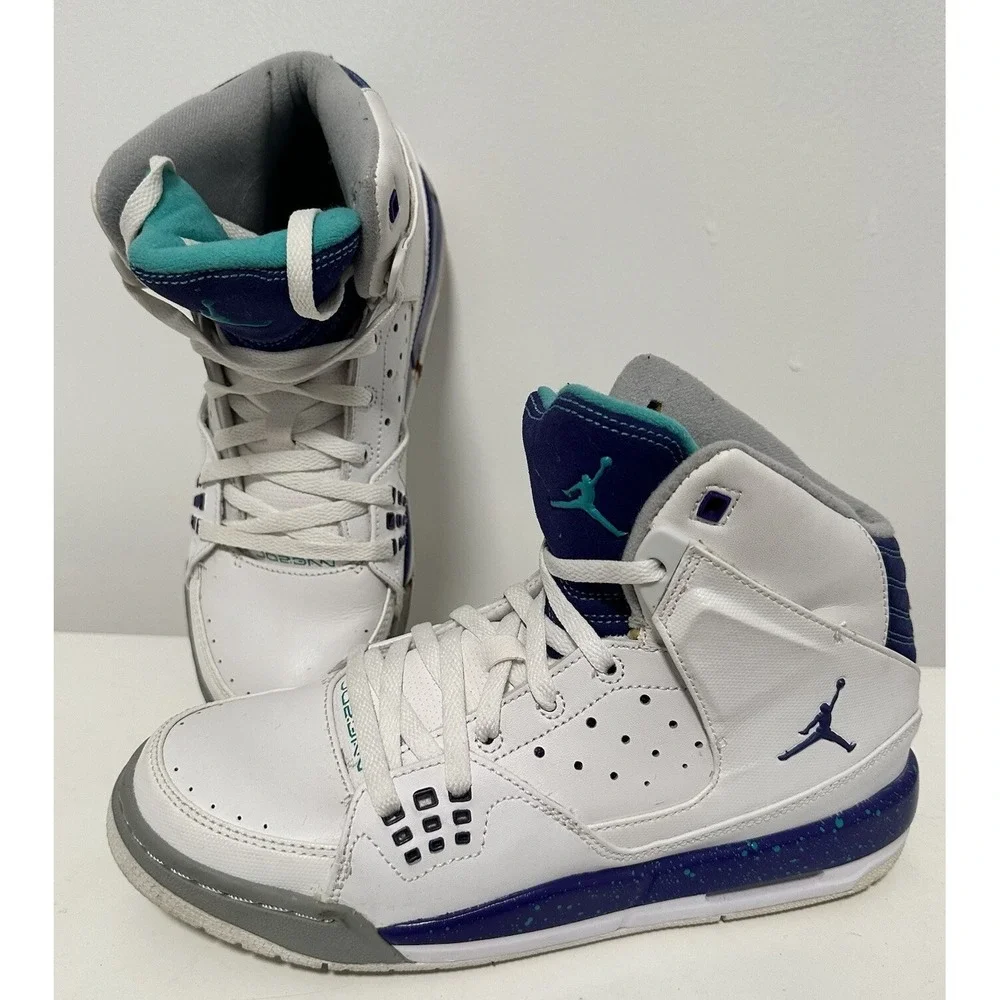 Nike Air Jordan Shoes Kids 6Y SC-1 538699-109 White Grape Basketball Sneakers‎